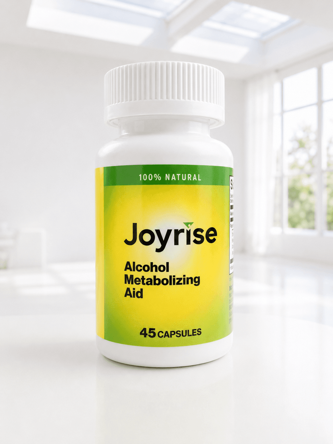 Joyrise 45-capsule bottle with vertically ridged white cap