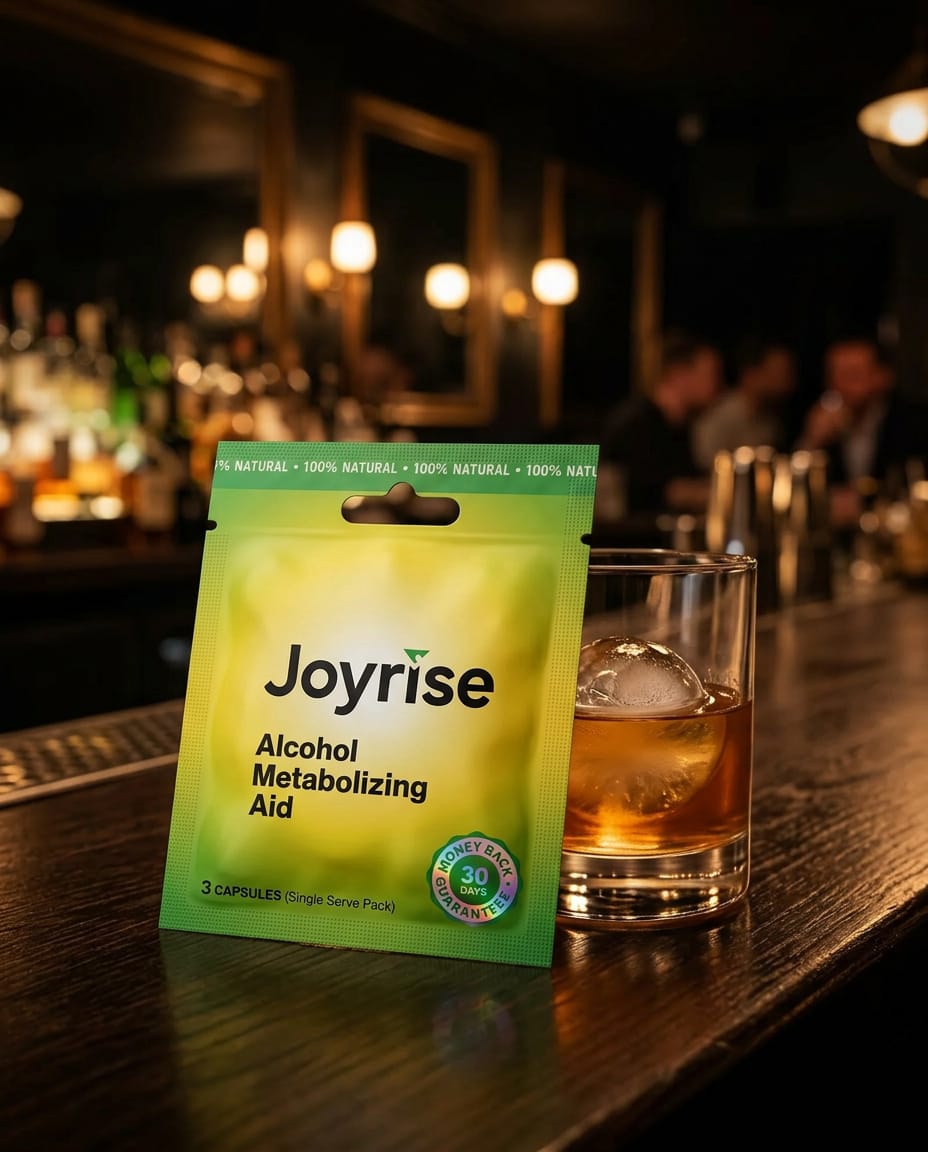 Joyrise capsule packet lifestyle image for capsule versus powder comparison