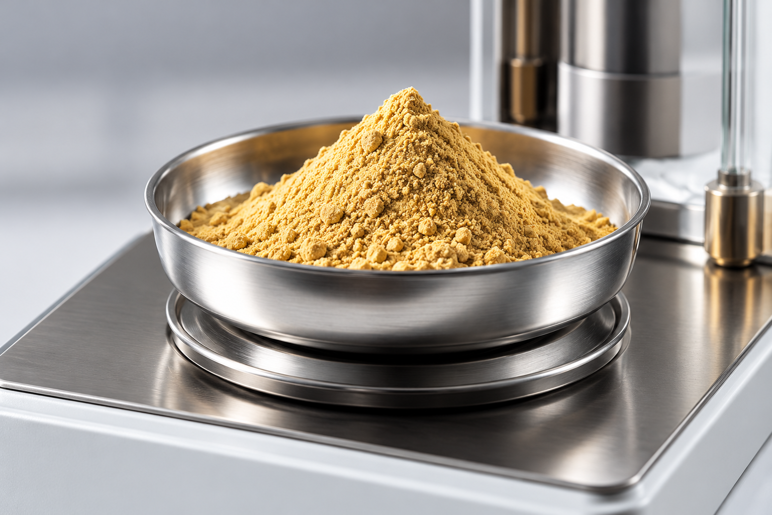 Bowl of golden ingredient powder